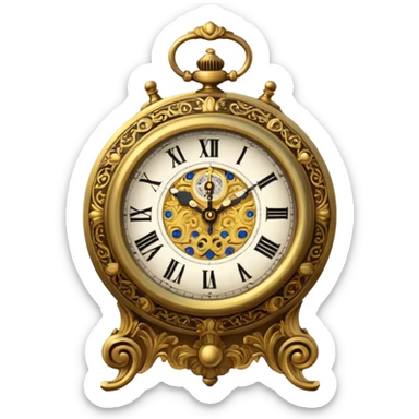 antique clock ornate. sticker