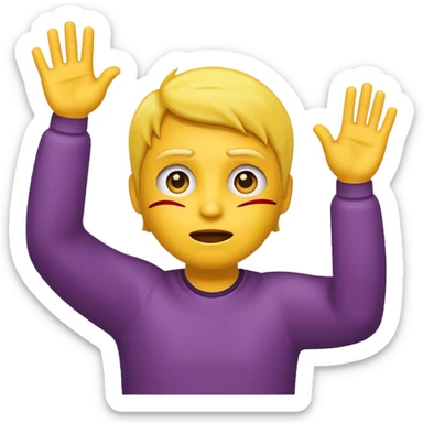emoji unhappily surrendering with arms up sticker