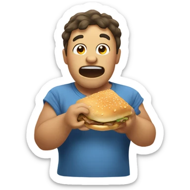 Un gordo comiendo Panchos  sticker