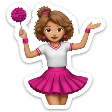 turtle girl dancing with skirt holging o mpom sticker