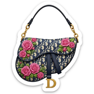 floral dior saddle bag sticker