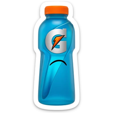 Blue Gatorade with sad face sticker
