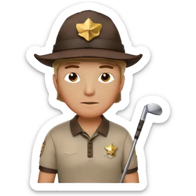 Sheriff playing golf sticker