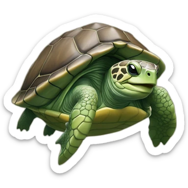 Tortue qui fait un câlin à une raie manta sticker