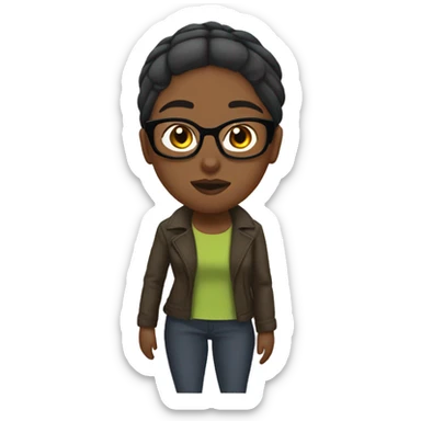 southpark female with glasses  hair in a bun jih heels sticker