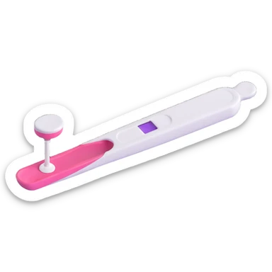 pregnancy test, with cap off sticker