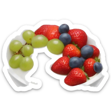 fruit yogurt bowl with strawberries and grapes sticker