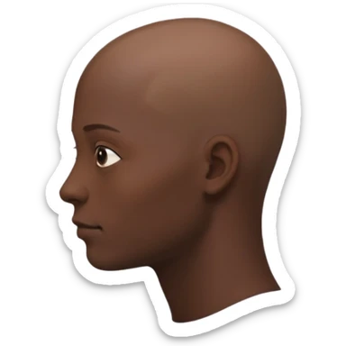 the profiile of a face with no hair, looking completely to the rifht sticker