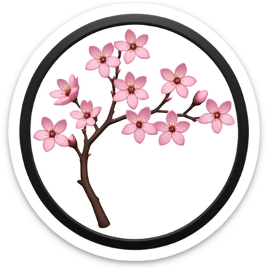 photo frame in the shape of a cherry blossom sticker