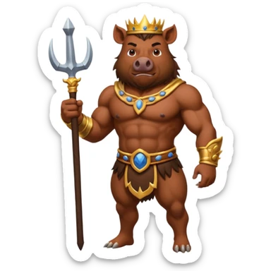 boar King, standing sticker