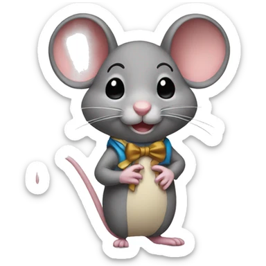 Mouse with a bow sticker