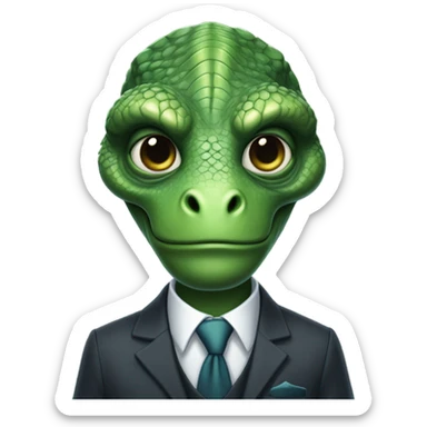 reptilian in suit sticker