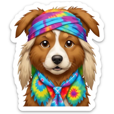 hippie dog sticker