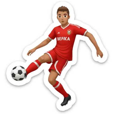 jogador do benfica a chutar a bola de futebol sticker