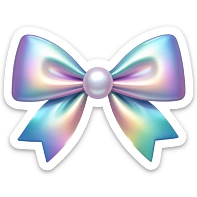 Iridescent pearl bow sticker