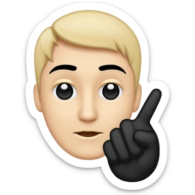 Point your finger at the face. Icon sticker