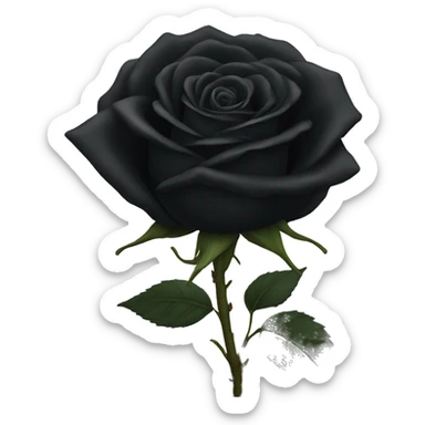 Black rose sticker