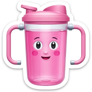 Pink gym water cup sticker