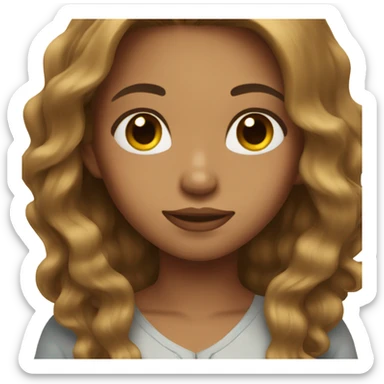 Girl with light skin and a brown hair blowout sticker