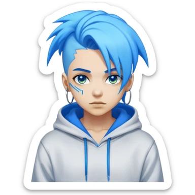 cyberpunk style blue neon hacker sticker