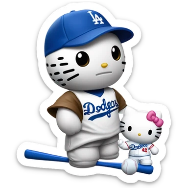 Los Angeles Dodgers hello Kitty sticker