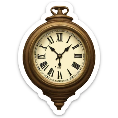 vintage clock sticker