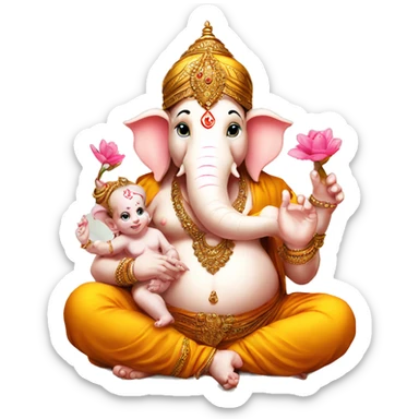Lord ganesha with baby sticker