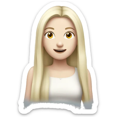 Pale girl with long black hair celebrating  sticker