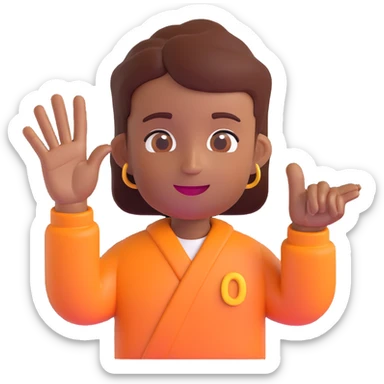 hand making the 'OK' gesture, brown skin tone, 3D emoji style sticker