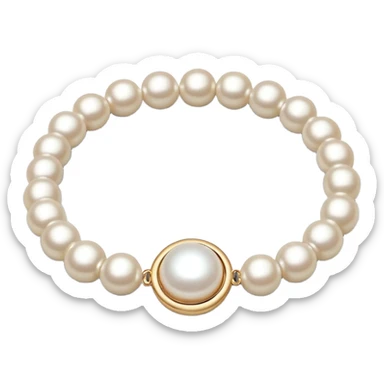 white pearl bracelet, classic jewelry sticker