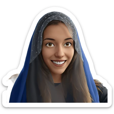 smiling woman in veil sticker