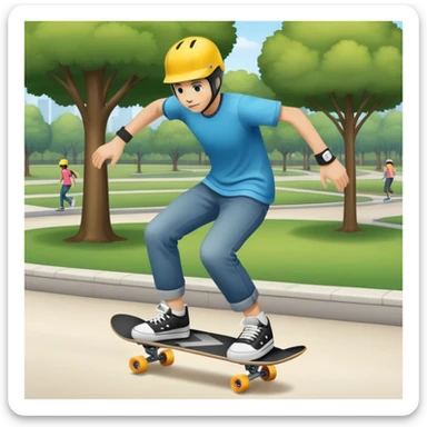 skateboarding at a park sticker