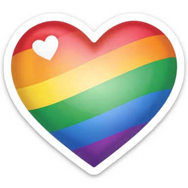 heart with aromantic spectrum pride flag colors sticker
