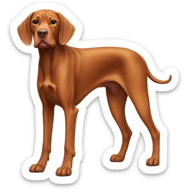 Vizsla dog. Full standing. happy.  light face sticker