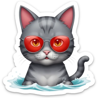 a bad kitty on the waves. make the cat look devlishish with a pair of ray bans on sticker