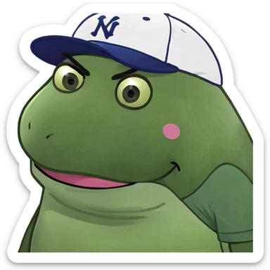 Fat person with tounge out and eyes wide open sticker