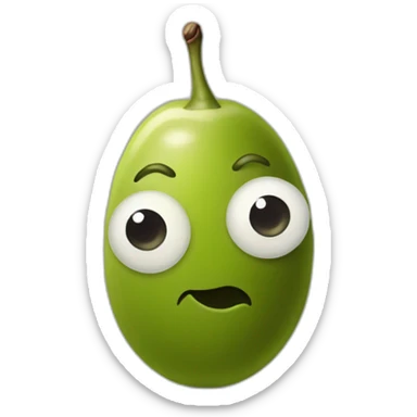 vertical stack of two olives but one is feeling weird sticker