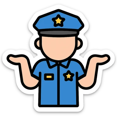 police officer shrugging his shoulders sticker