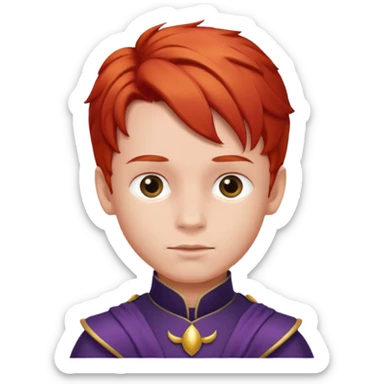 Child prince red hair sticker