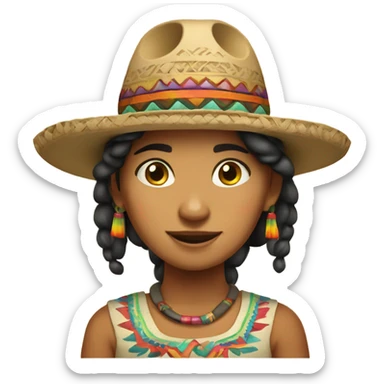 mexican mayan rural girl sticker