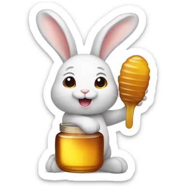 Bunny with honey  sticker