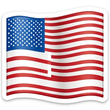 American flag very simple design, red and white horizontal stripes, small blue rectangle in top left, no stars, no text sticker