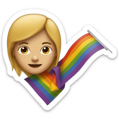 lesbian flag with a woman sticker