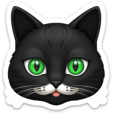 gato con mechon negro tapando un ojo sticker