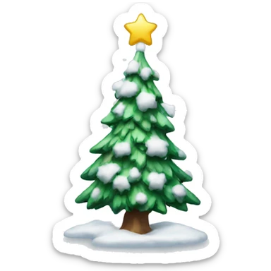 Christmas tree with snow sticker