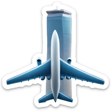 plane with two skyscraper sticker