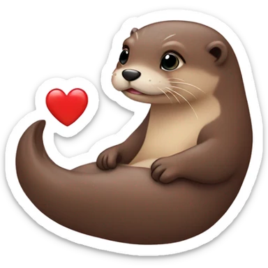 Loutre with heart sticker