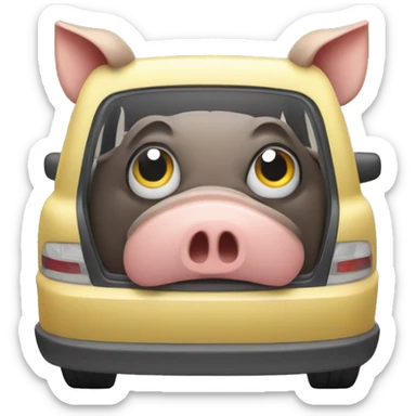 an pork stay at the car sticker