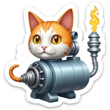 a cat with hydra wings and a turbo reactor  sticker