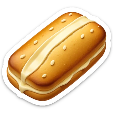 dessert Madeleine. without tail detail. long shape. 
one layer sticker